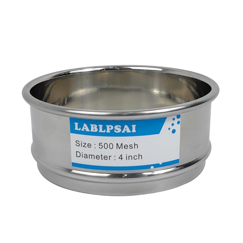 LABLPSAI 500 Mesh Lab Sieves 4" Diameter 304 Stainless Steel Wire Cloth Test Sieve for Industrial Laboratory Home - Image 1